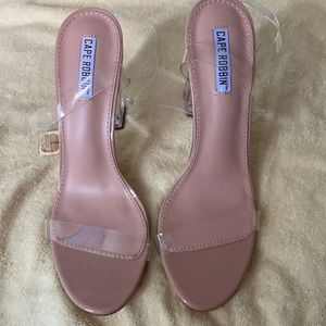 high shoes, transparent heel